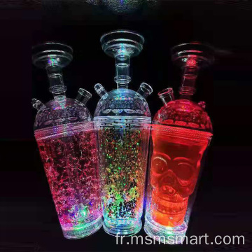 tasse de narguilé portable shisha avec lumière LED